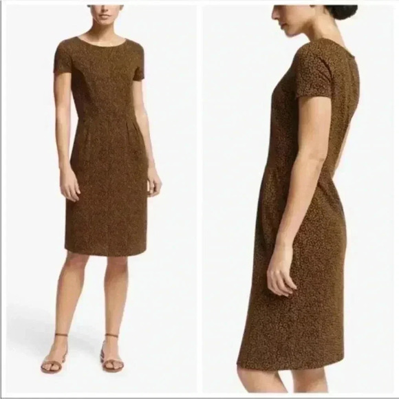 Boden brown Animal Print Phoebe Jersey cotton Dress in size 10P - Picture 7 of 9